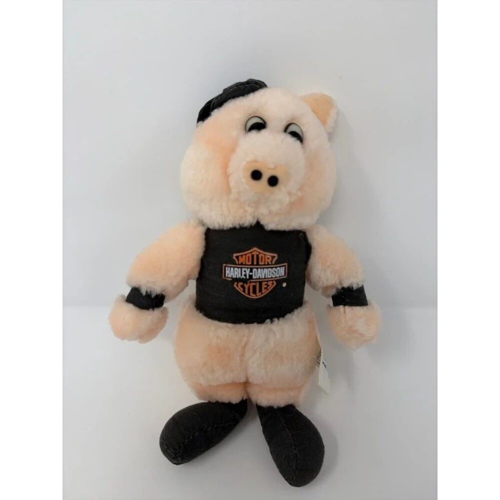 Vintage Harley Davidson Pig Biker Hog Plush Stuffed Animal Toy 9” length